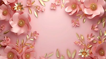 Cute floral frame background with copy space