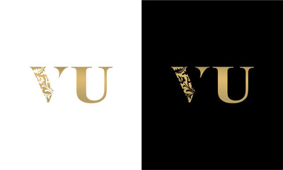 initials VU logo design vector