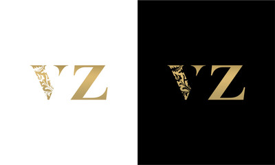 Obraz premium initials VZ logo design vector