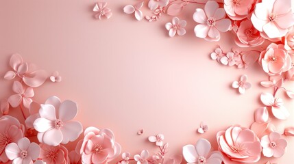 Cute floral frame background with copy space