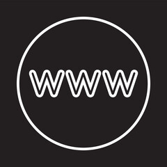 Www icon vector. Website logo design. World wide web internet vector icon illustration isolated on black background