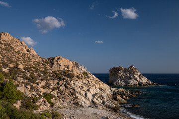 Fototapeta na wymiar Beautiful Kalou beach, Ikaria, North Aegean Islands, Greece