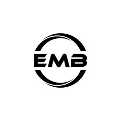 EMB letter logo design with white background in illustrator, cube logo, vector logo, modern alphabet font overlap style. calligraphy designs for logo, Poster, Invitation, etc.