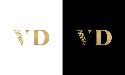 initials VD logo design vector