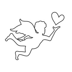 Cupid silhouette vector illustration