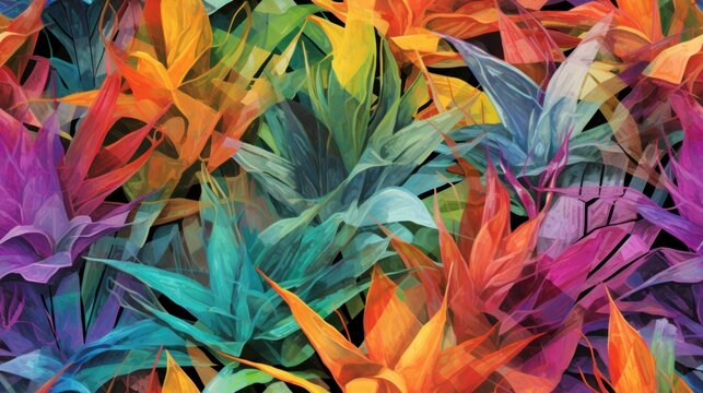  a multicolored image of a bunch of flowers that look like they have been made out of tissue paper.