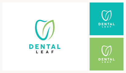 Dental Leaf Logo Design. Tooth Icon Design