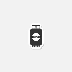 Propane tank icon sticker isolated on gray background