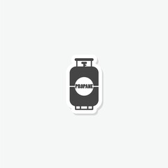 Propane tank icon sticker isolated on gray background
