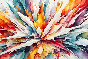 Masterpiece Bursting With Vibrant Vivid Chroma Colors, Gradients of White (JPG 300Dpi 10800x7200)