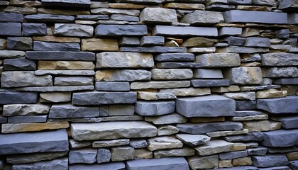 Modern Stone wall empty background, grey dissested bricks