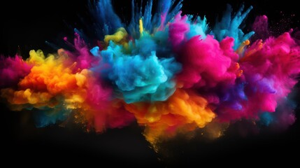 Fototapeta na wymiar Colored powder explosion on black background.