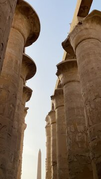 karnak temple columns egypt vertical 4k 01