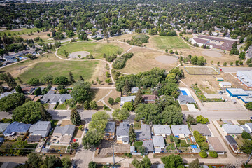 Obraz premium Nutana Park Neighborhood Aerial View in Saskatoon