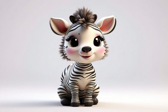 cute zebra 3d rendering