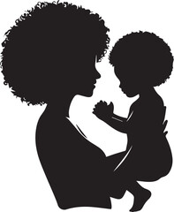 Happy Mothers Day. Create a silhouette of a mother and child embracing, holding hands, or in a happy pose. Make sure the lines are smooth and flowing to convey a sense of warmth and love.