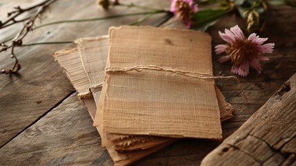 Natural textures, like wood or burlap, infuse the card with rustic charm and warmth