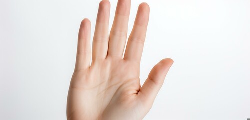 Obraz na płótnie Canvas Human Hand Presenting Four Fingers
