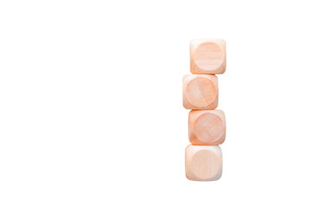 Wooden geometric shapes cube for conceptual design. Education , business, game. isolated on a white background.PNG	