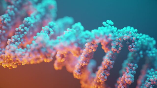 DNA genome double helix molecules animation. Concept of scientific research, biotechnology, medicine, gene therapy