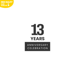 Creative 13 Year Anniversary Celebration Logo Design