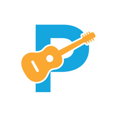 Gitter Logo combine with letter P vector template