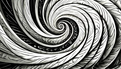 Foto auf Alu-Dibond Illusion art spiral background black white, art design © Animaflora PicsStock