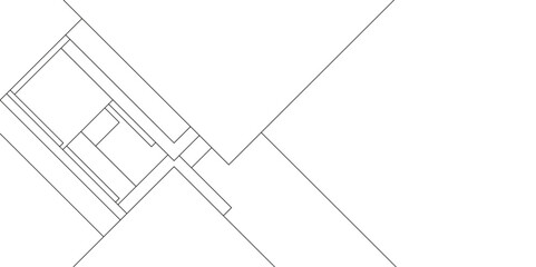 Abstract industrial Design random lines black on white background, Paper geometric composition with abstract lines, Mock-ups paper isolated on white background, Industrial construction design pattern.