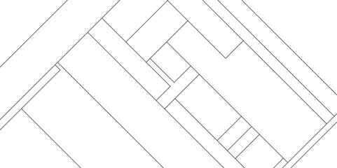 Abstract industrial Design random lines black on white background, Paper geometric composition with abstract lines, Mock-ups paper isolated on white background, Industrial construction design pattern.