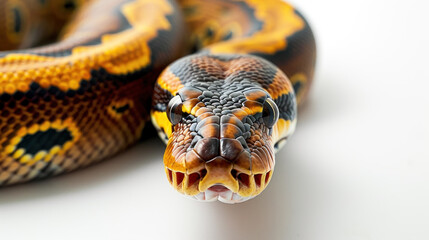 beautiful colored python on a white background