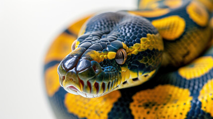Fototapeta premium beautiful colored python on a white background