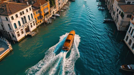 Deurstickers The speedboat in Venice © EmmaStock