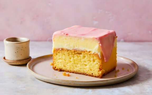 Capture the essence of Battenberg Cake in a mouthwatering food photography shot