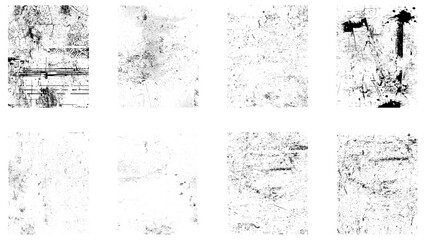 Set of grunge textures. Vector distress overlay textures.