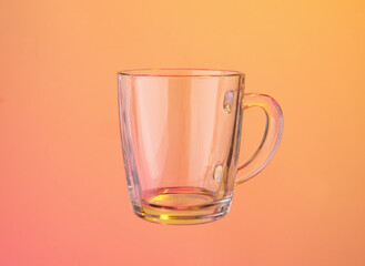 Empty cup for a variety of beverages. Dishes assortment.