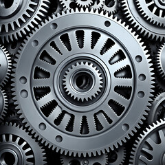 engine gear wheels, industrial background - generated by ai