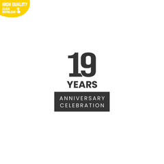 Creative 19 Year Anniversary Celebration Logo Design