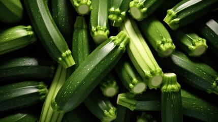  a close up of a bunch of cucumbers that have been cut into smaller pieces and are ready to be cut into smaller pieces. - obrazy, fototapety, plakaty