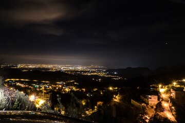 Obraz premium night panorama of a distant city
