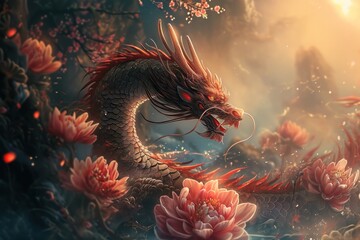 Fototapeta na wymiar Chinese Dragon, New Year 2024 concept
