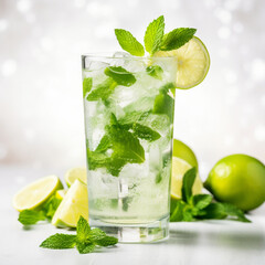 mojito cocktail with mint and lime