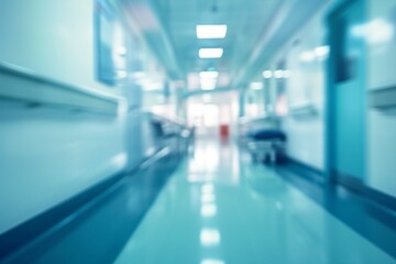 Blurred interior of hospital - abstract medical background.