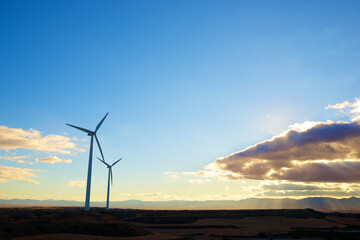 Obraz premium Wind turbine generators for green electricity production