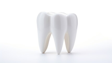  a tooth shaped toothbrush holder sitting on top of a white table next to a toothbrush holder in the shape of a tooth.