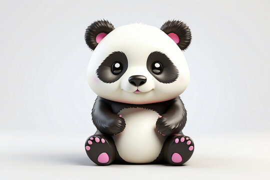 cute panda 3d rendering