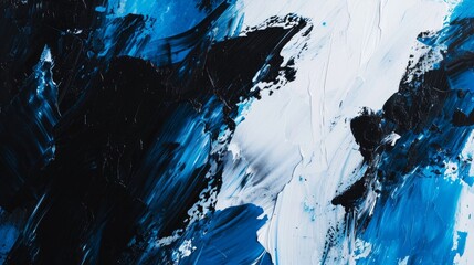 Abstract Blue Black and White Painting Texture Background