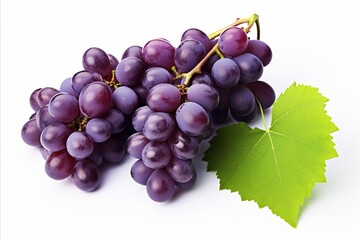 Fototapeta premium High quality purple grape isolated on white background, ideal for advertising and marketing