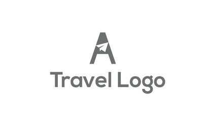 Letter A Air Travel Logo icon Design with plane graphic element, symbol, sign for travel agency logo design