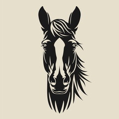 Horse's head farm animal black color