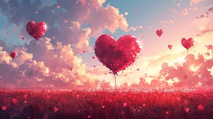 Romantic Essence of Love Valentine Background